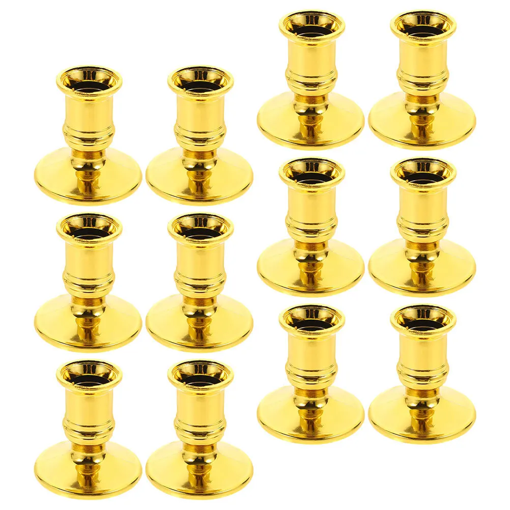 12Pcs Electronic Candleholder for Wedding Decor Plastic Candlestick Holders Indoor Home Lighting Pillar Stand Base