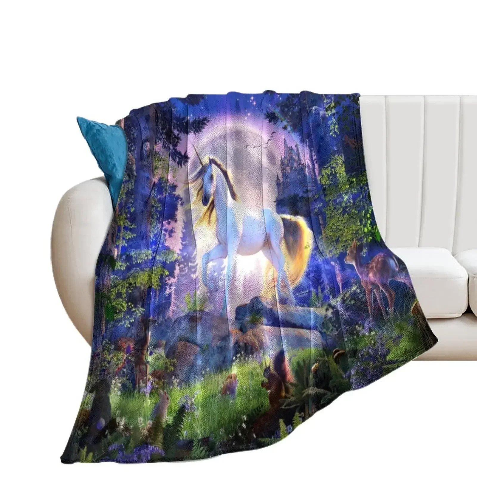 

Moonlight Unicorn Throw Blanket Decoratives Blankets For Bed Summer Blankets