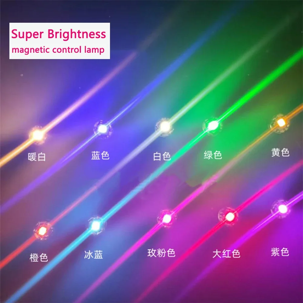 Mini Super Bright Magnetic Control Led Lamp Wireless Lights for Diy Model Making/Robots/Cars/Dollhouse Decoration/Diroama 1pc