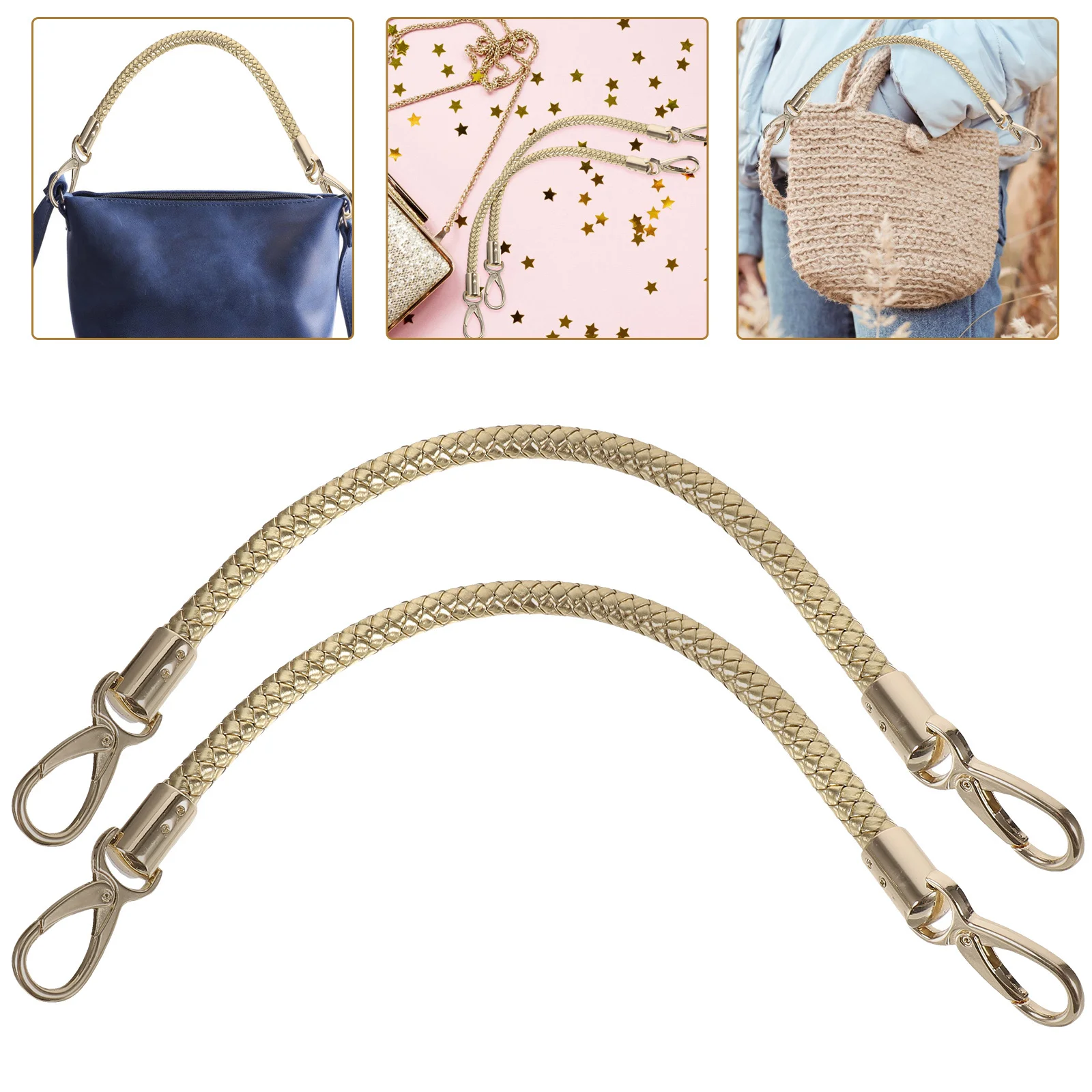 

2pcs Diy Bag Handles Replacement Straps For Handbag Pu Bag Making Accessories Light Durable Fashion Handle Decor