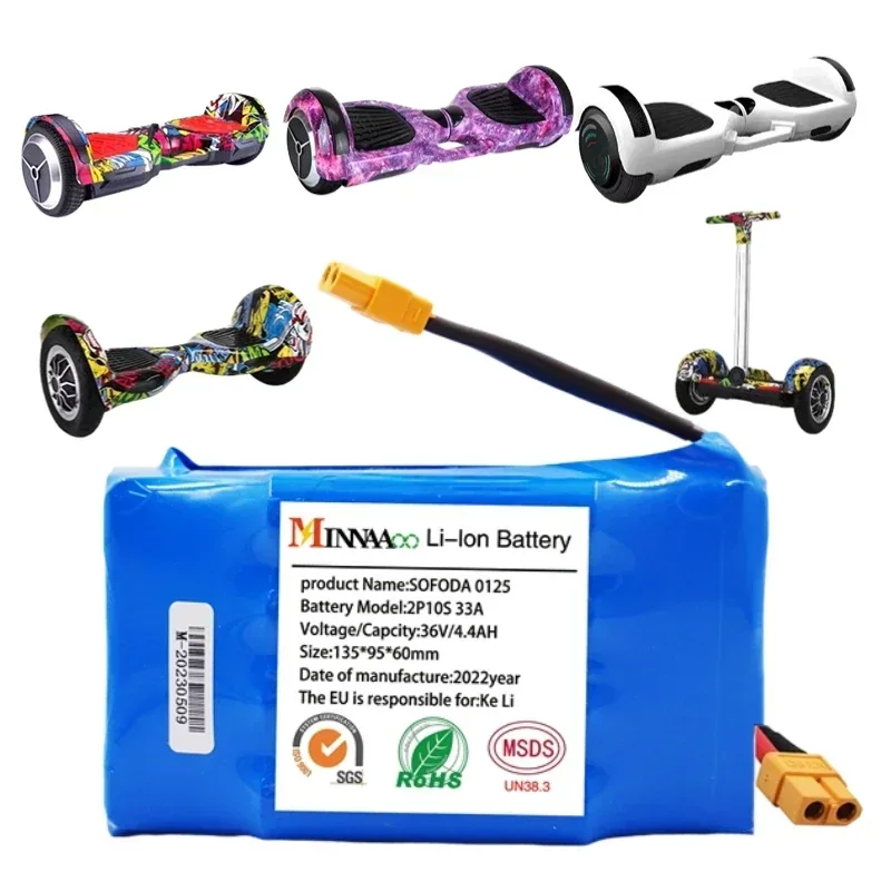 

36V hoverboard rechargeable li-ion battery 12Ah 7Ah 4.4A For Electric Self Balancing Scooter HoverBoard Unicycle Battery replace