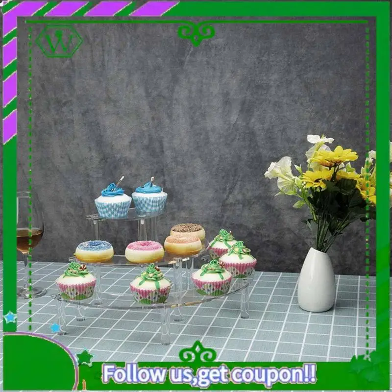 Latest-4X Transparent Removable Acrylic Cake Display Stand For Party Round Cupcake Holder Bakeware Wedding Birthday Decoration