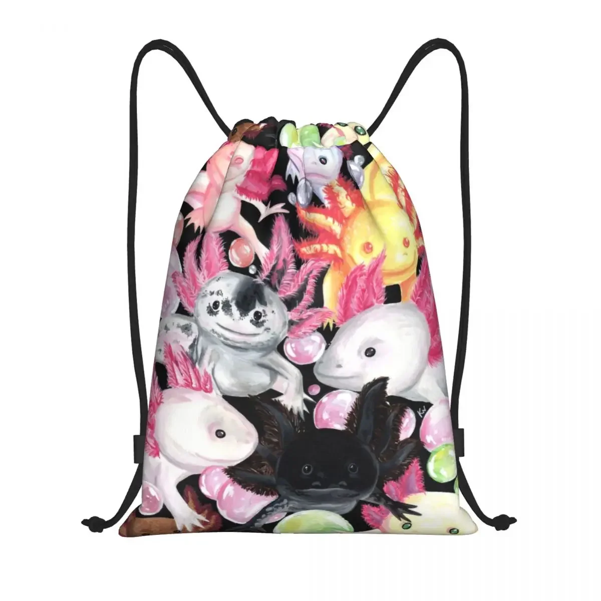 A mochila Axolotls Drawstring, Sports Gym Bag para mulheres e homens, Salamandra, Animal Training Sackpack