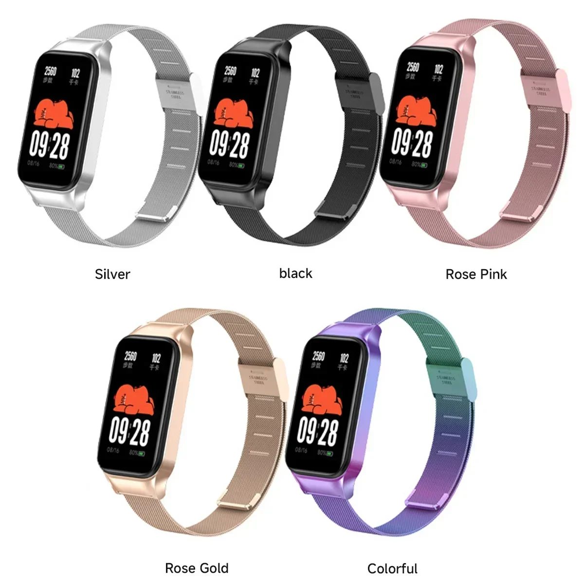Strap For Xiaomi Mi Band 8 Active Bracelet for Xiaomi Smart Band 8 Active Stainless Steel Metal Watchband Mi Band 8 Active image 6