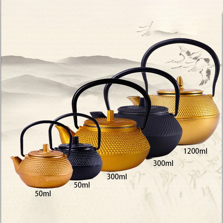 Japanese Cast Iron Teapot Boiling Water Kettle Outdoor Oolong Pu Erh Tea Kettle 50ml 300ml 600m... product image