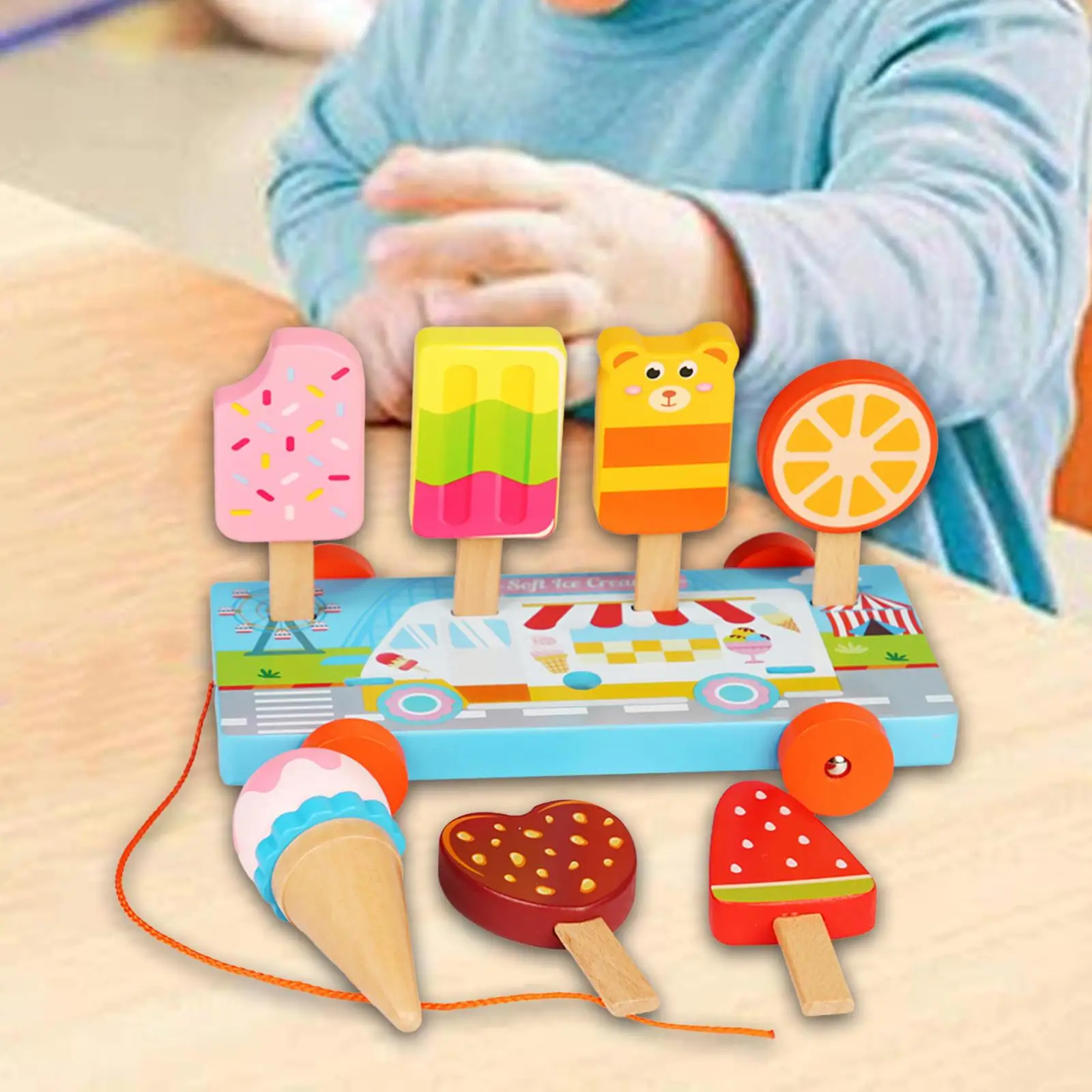 

Ice Cream Toy Set Develop Intelligence Wooden Toy for Kids Ages 3 and up