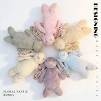 23cm Adorable Floral Bunny Plush Toy Huggable Soft Stuffed Rabbit Doll with Floral Ears Birthday Gift for Girl Plush Collectors 2