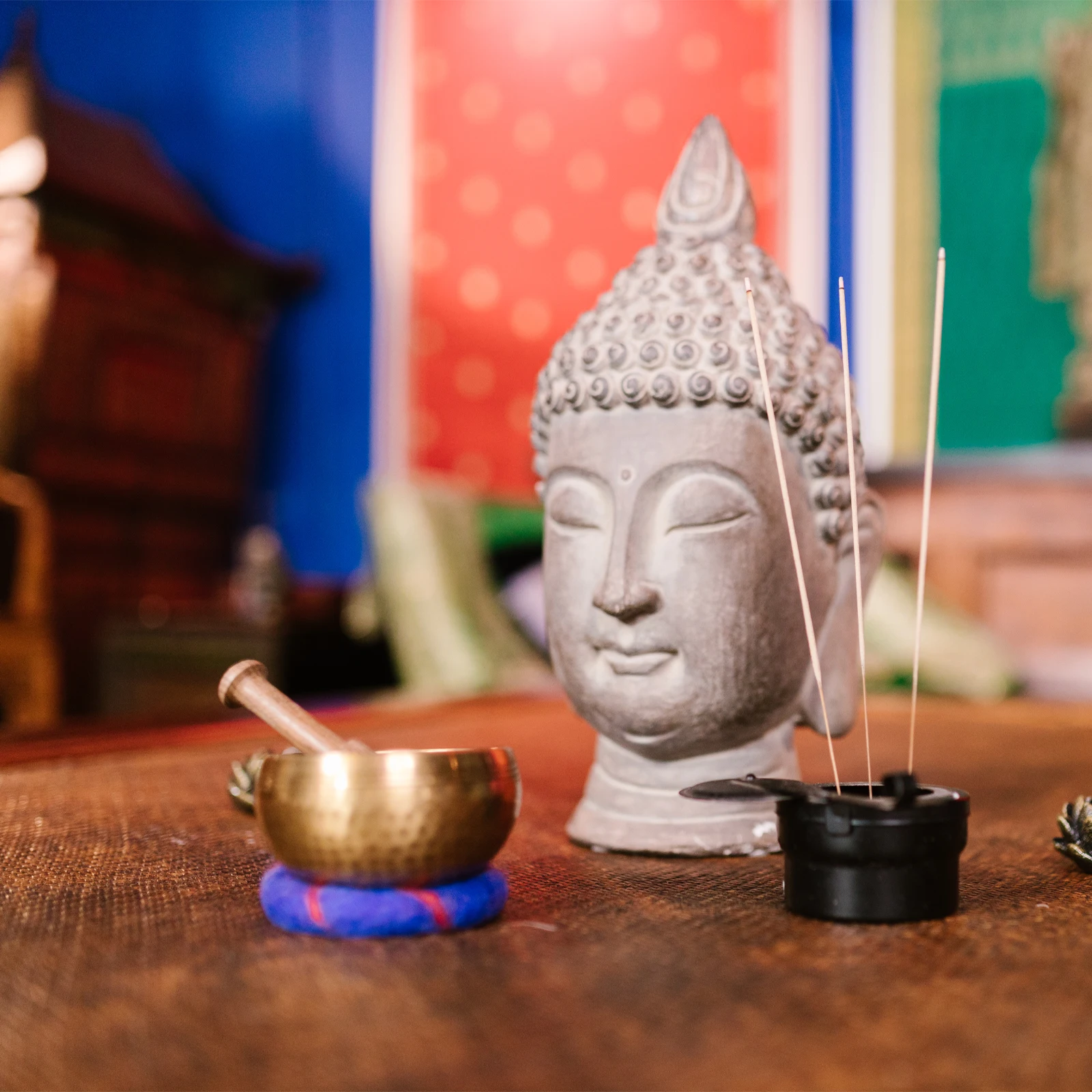 

Buddha Music Bowl Mat Cushion for Singing Large Woolen Felting Blue Crystal Bowls Cushions Pad