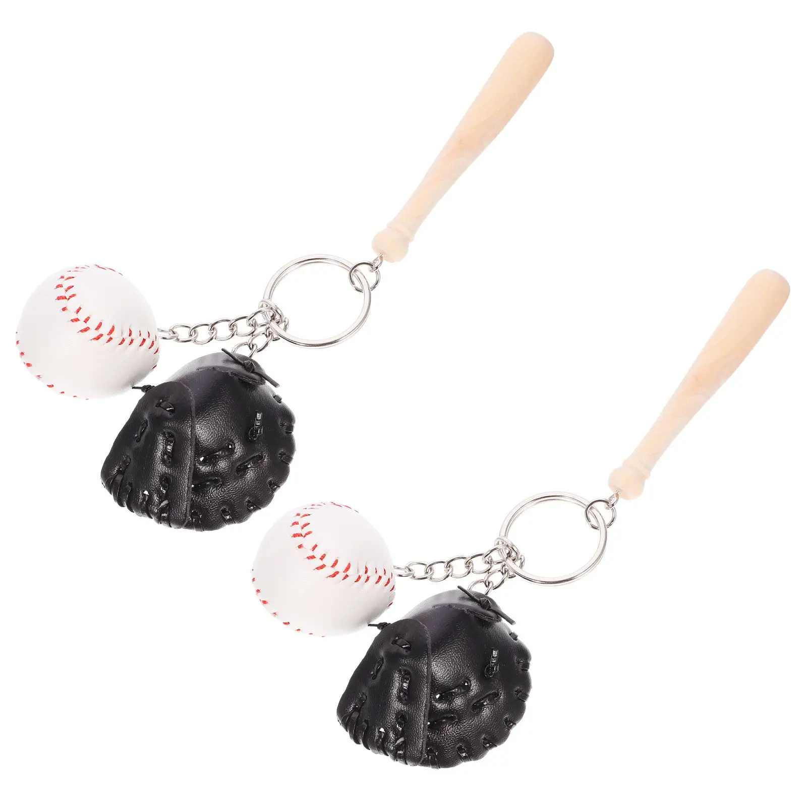 

2Pcs Baseball Keychains Sports Ring Mini Glove Pendant Chains for Women Men Gifts Accessories Souvenir Team Sports