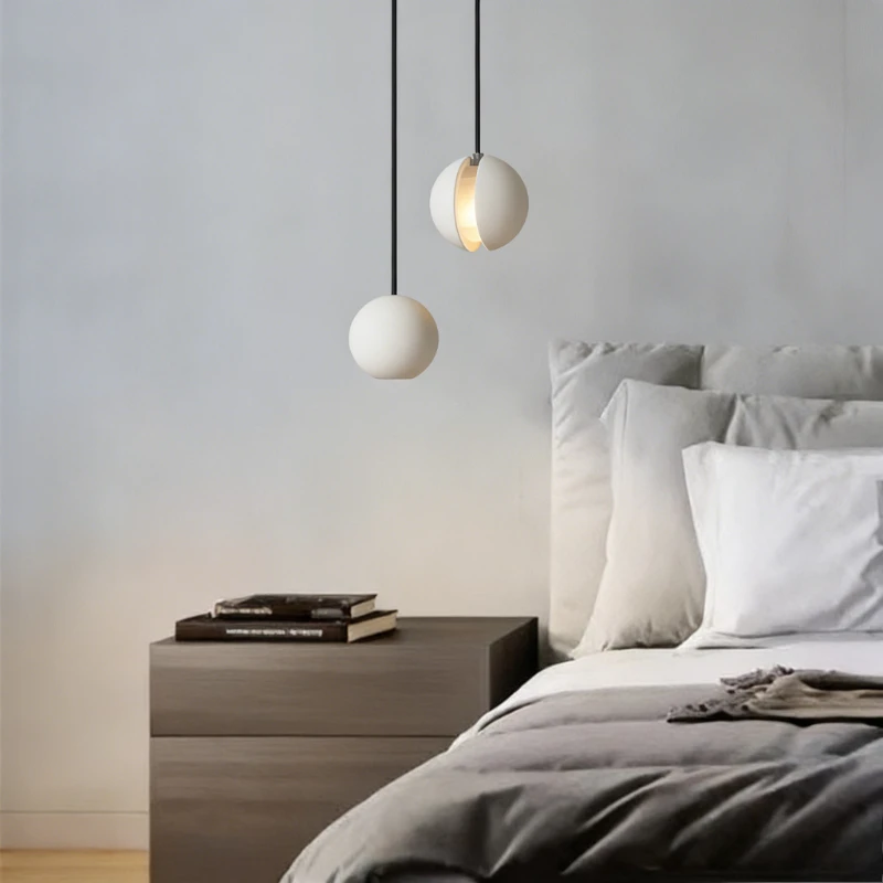 

Nordic Star Moon Pendant Light Minimalist Round Concrete LED Fixture Dining Room Bedroom Bar Guesthouse Decorative Chandelier
