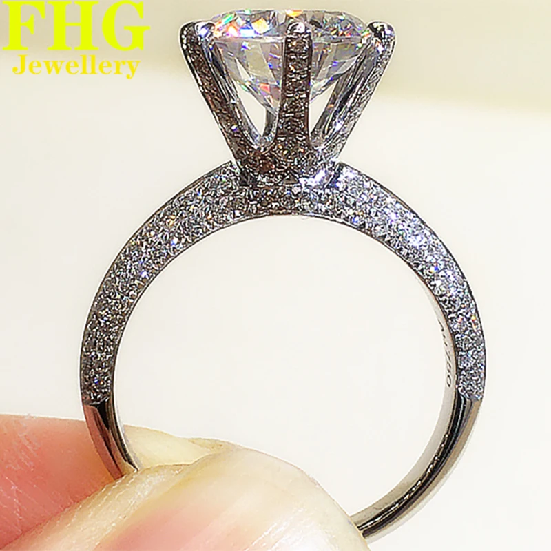 

18K Au750 White Gold Women Wedding Party Engagement Ring 1Carat DVVS1 Round Moissanite Diamond Ring Classic Trendy