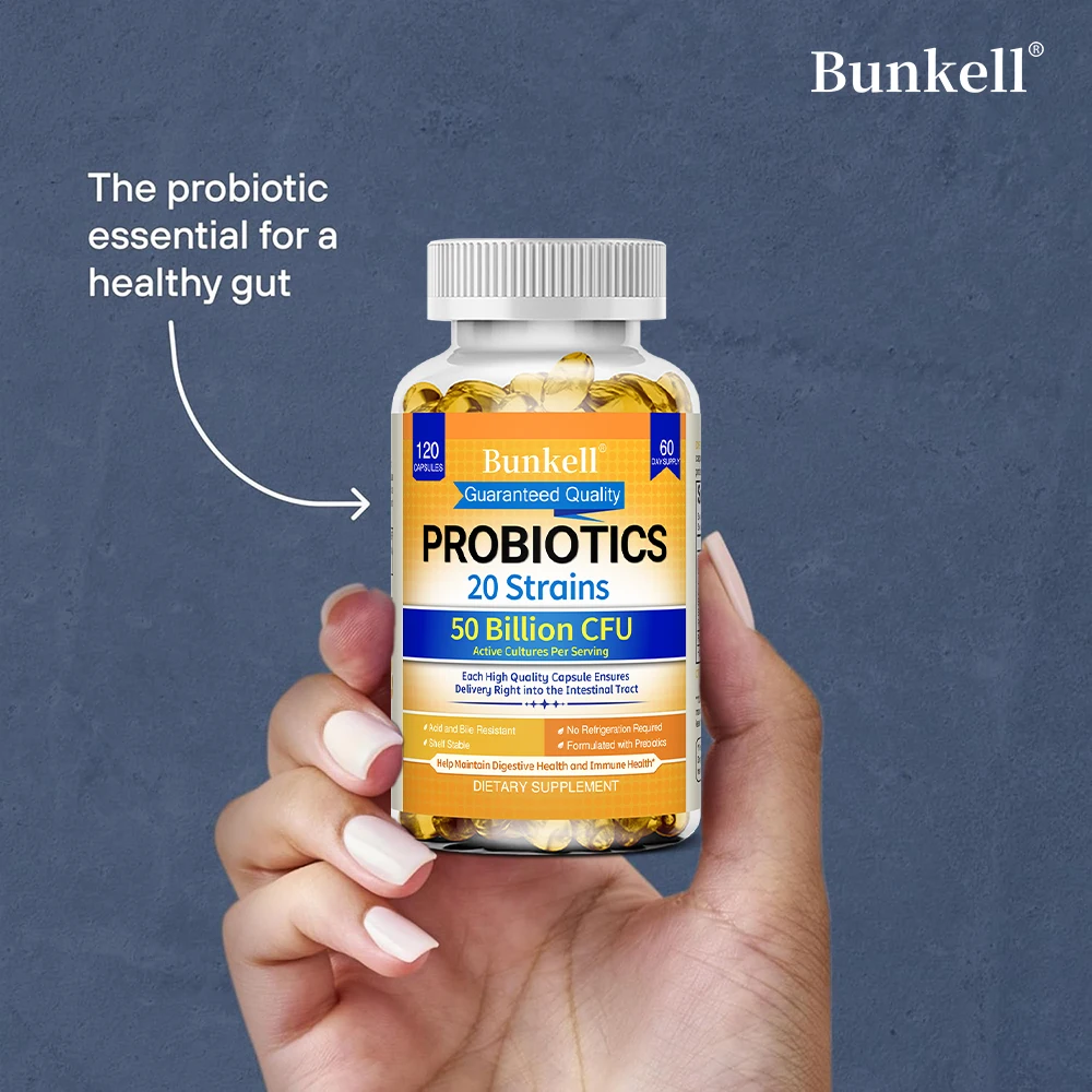 

Пробиотики 50 миллиардов CFU для женщин и мужчин, 120 капсул, добавка без ГМО и без глютена, здоровое пищеварение, функция иммунитета