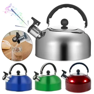 Stainless steel teapot for gas kettle stove, kettle whistle for trips, cooking teaketle hiking, ergonomic handle, 3L 8 Main Sales Keeping with whistle - №5