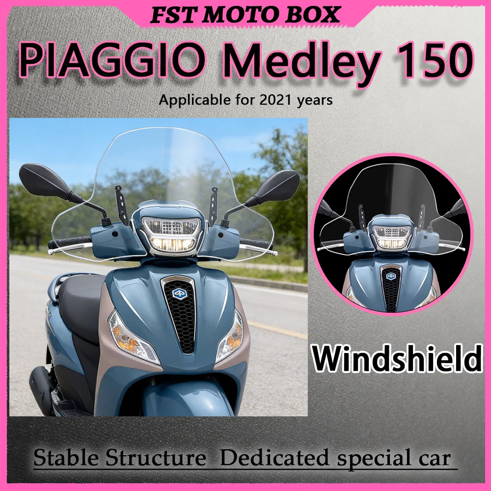 FOR 2021 Piaggio Medley 150 Chest-Protecting Mini Windscreen Enhances Riding Comfort by Shielding Hands And Chest from Wind
