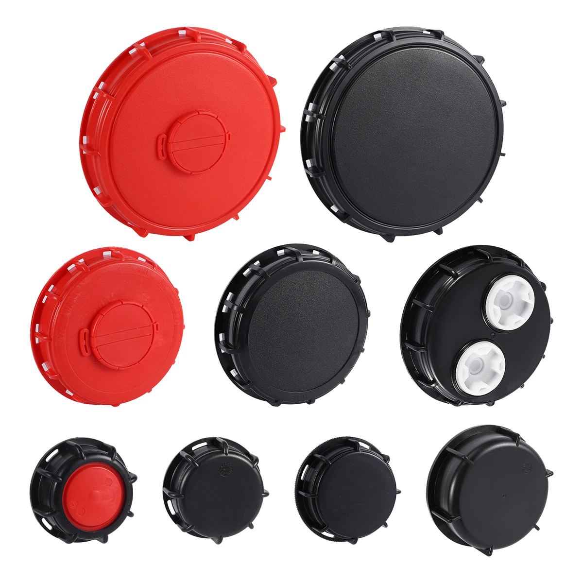 

IBC Ton Barrel Accessories 60/100/163/240mm Plastic Blind Reducing Cover 163/240mm Chemical Barrel Lid With Vent Hole Black/Red