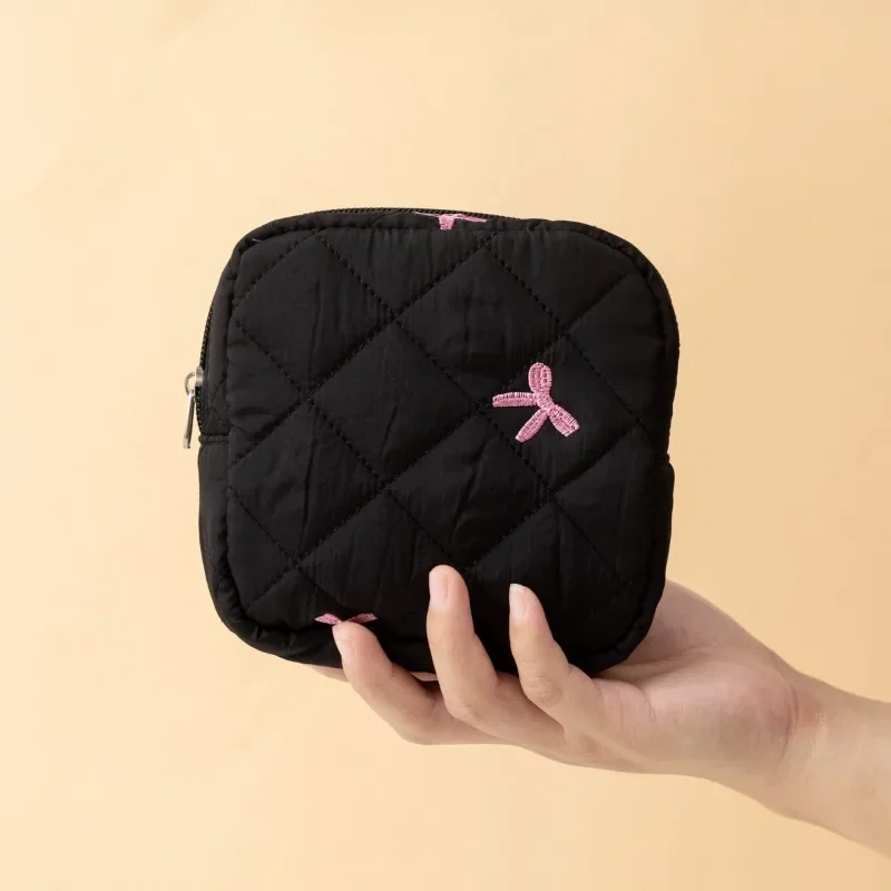 Sac de rangement portable pour maquillage, rouge à lèvres, clé, écouteurs, données de direction, serviette hygiénique, tampon, nœud, petites pocommuniste, femmes mignonnes