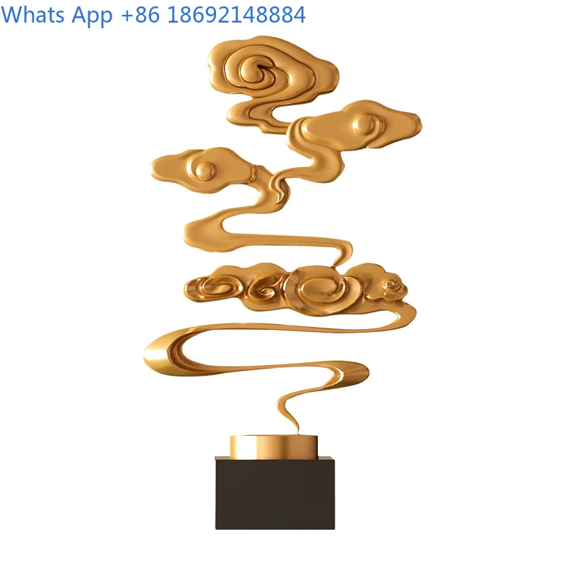 Cloud Pattern Sculpture Decorative Floor Standing Ornament for Home Office Hotel Living Room