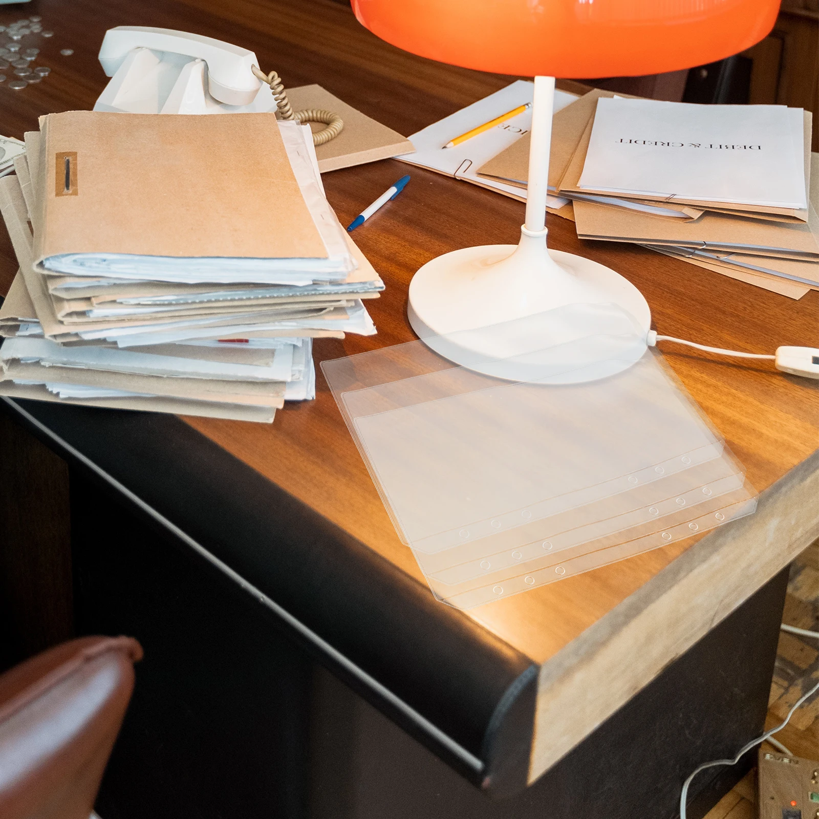 

10Pcs 6-Hole A5 PVC Binder Pockets Transparent Document Pouch for Receipts Tickets Coins Easy Install Refillable Notebook File