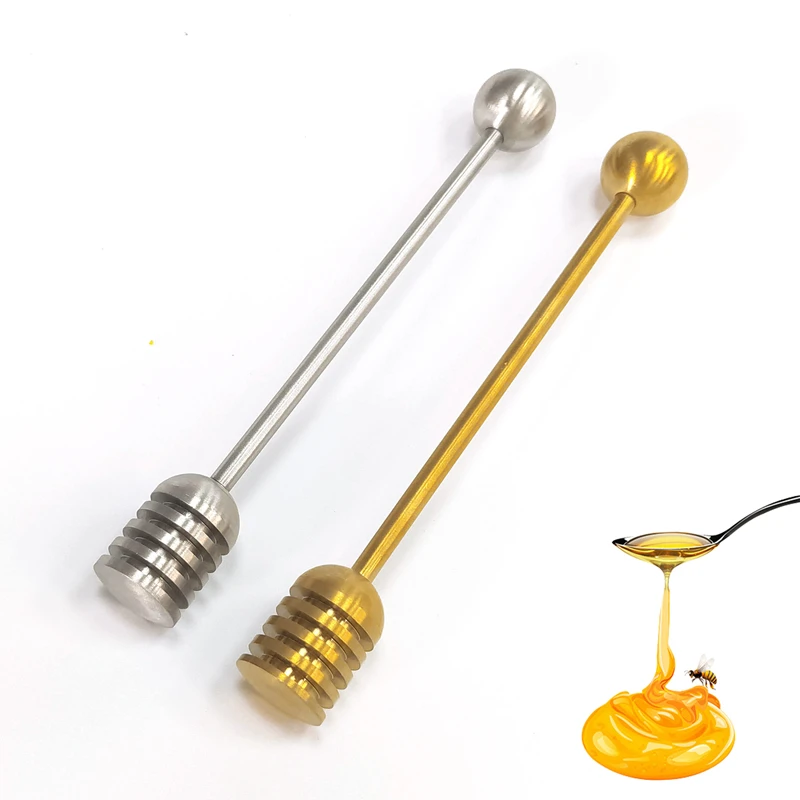 

100 Pieces Solid 304 Stainless Steel Honey Dipper Food Garde Up-Market Honey Stick Supplies for Honey Shop