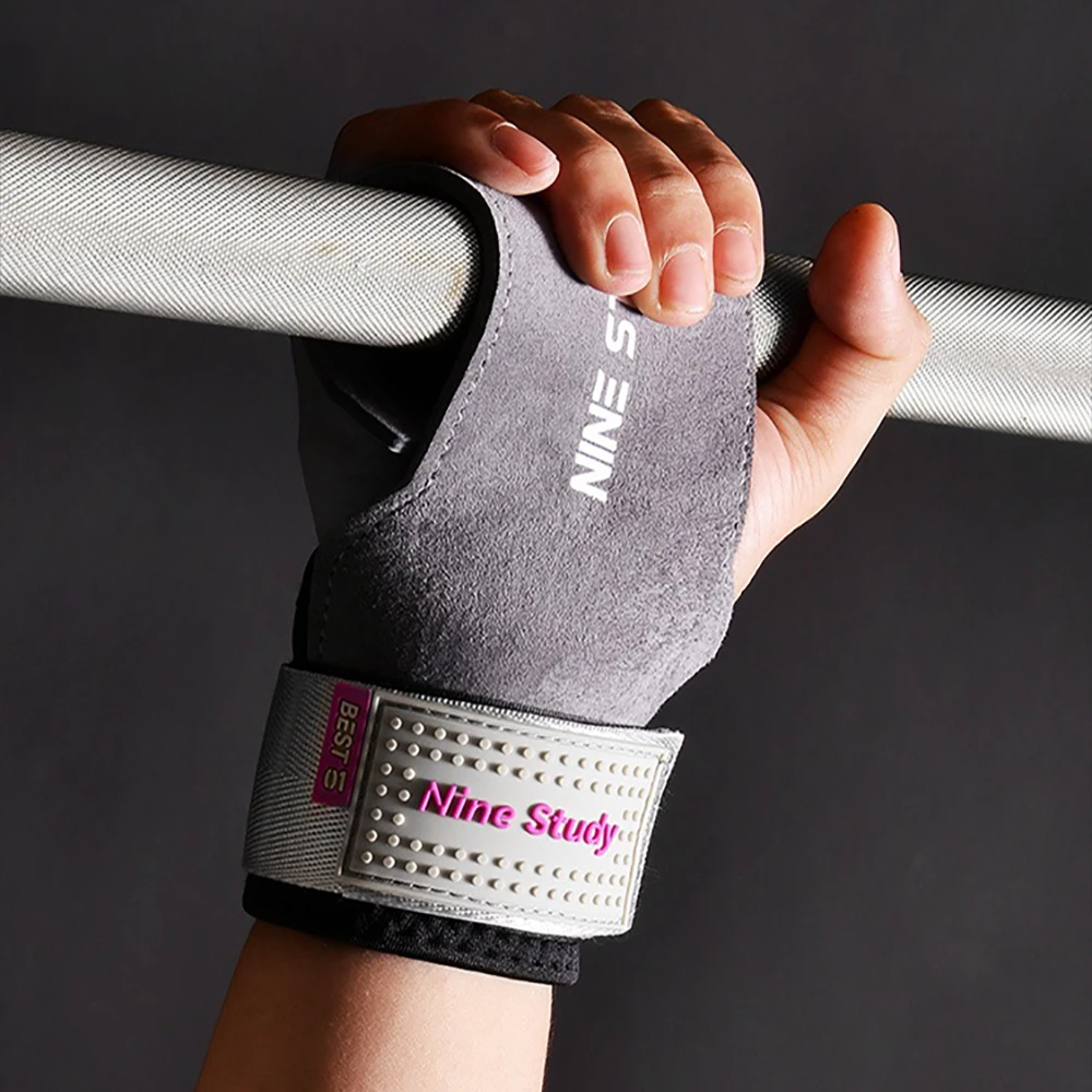 Cowhide Hand Protector Fitness Gloves for Weightlifting Horizontal Bar Gym Wrist Protector Pull Up Crossfit Assistance Band