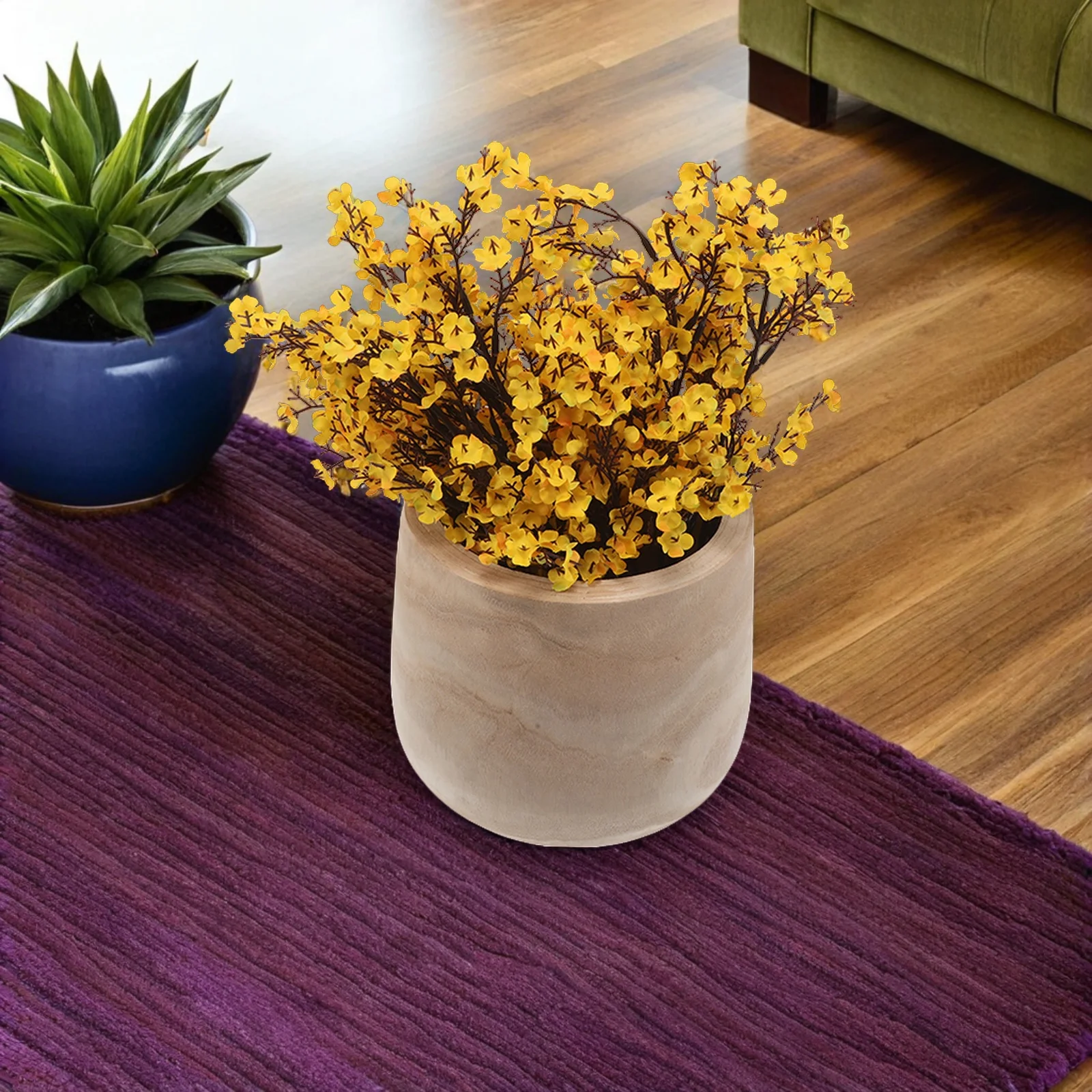 

Wooden Bowl 8.2X7.5Inch Natural Round Snack Fruit Holder Kitchen Counter Coffee Table Decor Entryway Key Storage Farmhouse