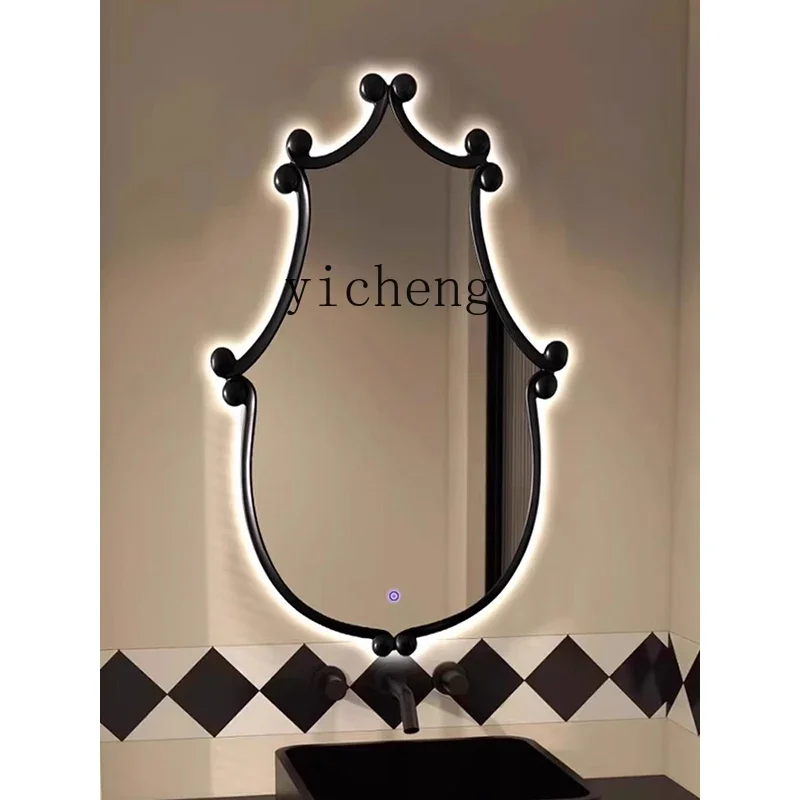 

1 antique special-shaped bathroom mirror bathroom retro vanity mirror carved bathroom mirror