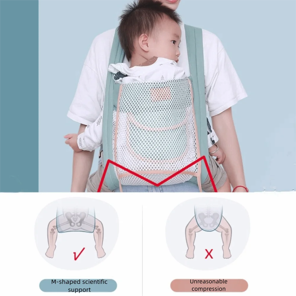 

Ergonomic Baby Carrier Head Support Net Breathable Infant Backpacks Holder Cross Straps Double-sided Newborn Sling Wrap Street