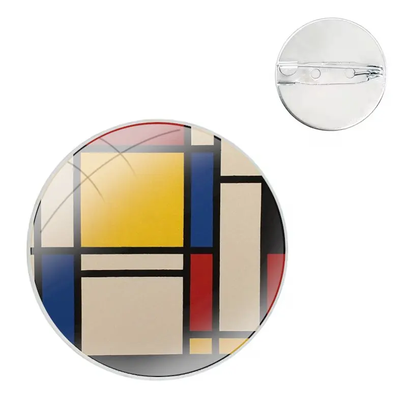 mondrian mondrian Painted Badge Brooch Pin Accessories For Clothes Backpack Decoration gift