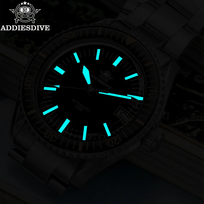 Addiesdive Nieuwe Heren Luxe Horloges Bgw9 Lichtgevende Saffier Kristal 100M Waterdicht Reloj Hombre Automatisch Mechanisch Ad2058 Horloge