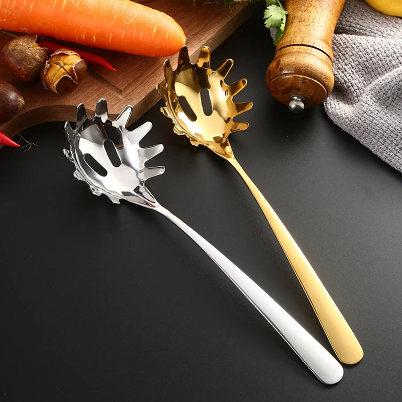 

Spoon Multifunctional Noodle Spoon Food Strainers Rust-Resistant Steel Spaghetti Server Pasta Colander Ladle Noodle Strainer