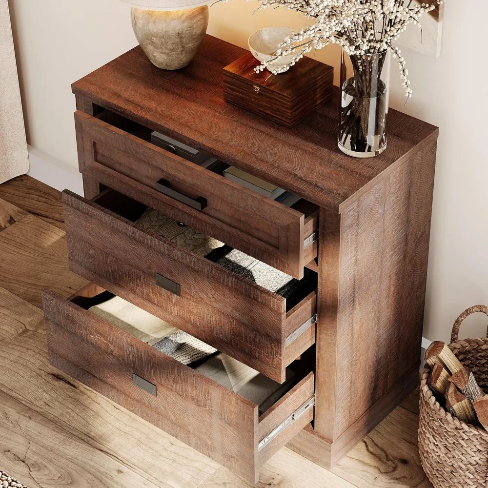 منضدة مزرعة حديثة كبيرة بعرض 31.5 بوصة مع أدراج كبيرة الحجم لغرفة النوم، طاولة بجانب السرير بطول 32 بوصة