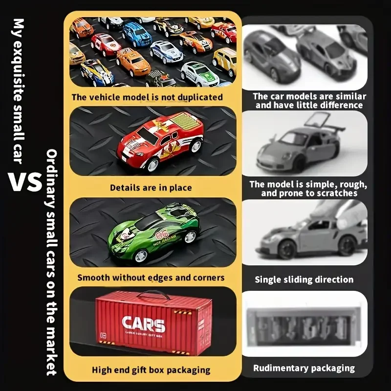 24/48 قطعة لعبة سيارة نموذج قوة التراجع سيارة لعبة سيارة مع صندوق تخزين لعبة سيارة مجموعة هدية حزمة حشو ، بيناتا حشو ، عيد الميلاد gif #6