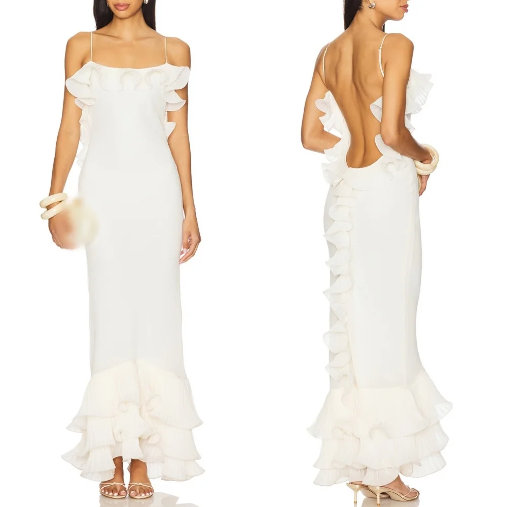 

Customized Elegant Simple Homecoming Dress With Spaghetti Strap Pleat Ruffle Midi Dresses Bespoke Occasion Party Gown Grace