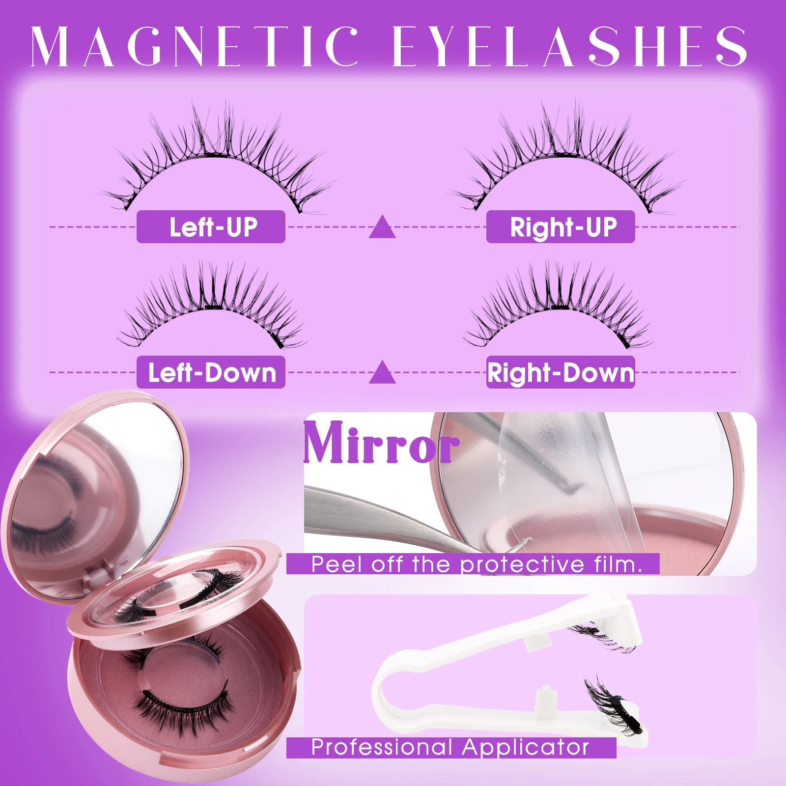 Wendy Lashes Cílios Magnéticos 2 Pares de Cílios de Vison 3D Feitos à Mão Conjunto de Cílios Postiços Reutilizáveis Natural Longo Maquiagem de Cílios Postiços