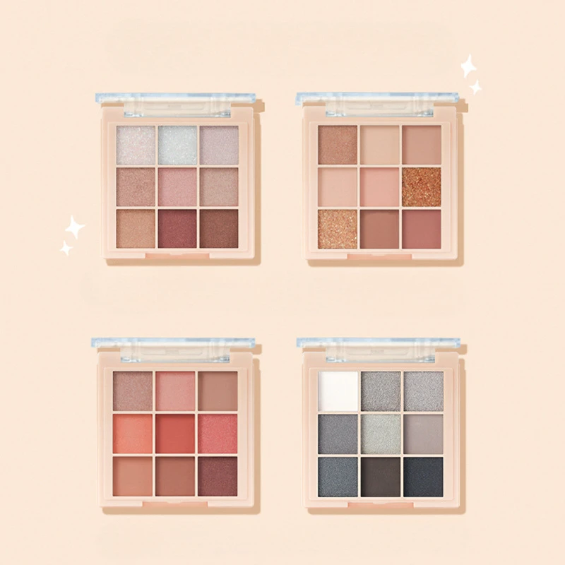 9-Farben-Lidschatten-Palette, glitzernde, perlmuttfarbene Lidschatten-Palette, Make-up für Anfänger, Lidschatten, Augen-Make-up-Palette, kosmetisches Make-up