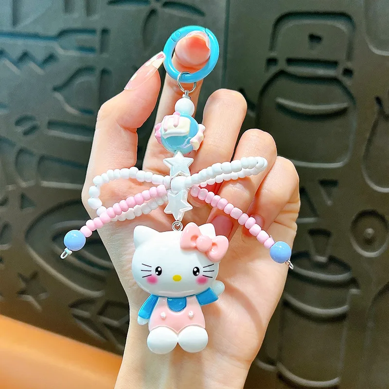 جديد Kawaii سانريو HelloKitty المفاتيح أنيمي الكرتون الإبداعية الجديدة القوس لطيف الجمال المدرسية قلادة سيارة مفتاح سلسلة ملحق هدية #6