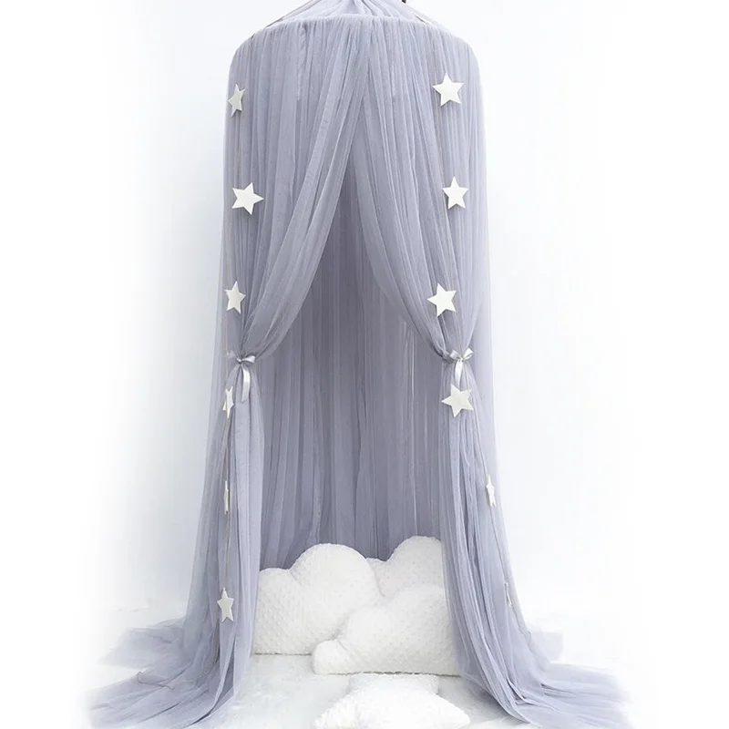 Mosquito Net Hanging Tent Star Decoration Baby Bed Crib Canopy Tulle Curtains For Bedroom Play House Tent For Children Kids Room