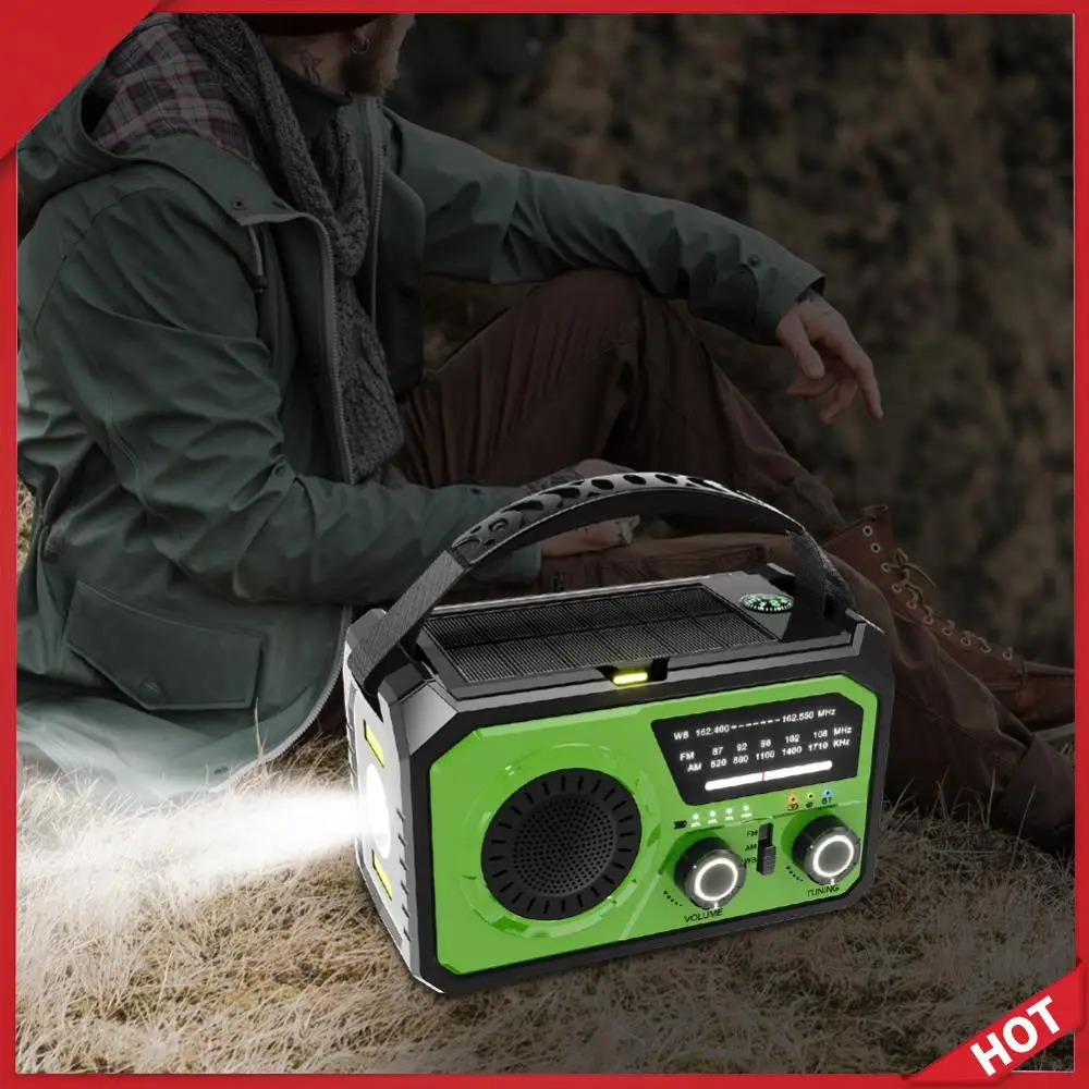

16000mAh AM/FM/WB NOAA Emergency Weather Radio Hand Crank/Solar/Type-C Charging Weather Radio Power Bank Phone Charger SOS Alarm