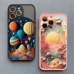 Landscape phone case For iPhone 16 11 Pro 14 7 8 Plus SE XS X XR 15 13 12 Pro Max Mini Creative Mountains And Rivers Back Cover