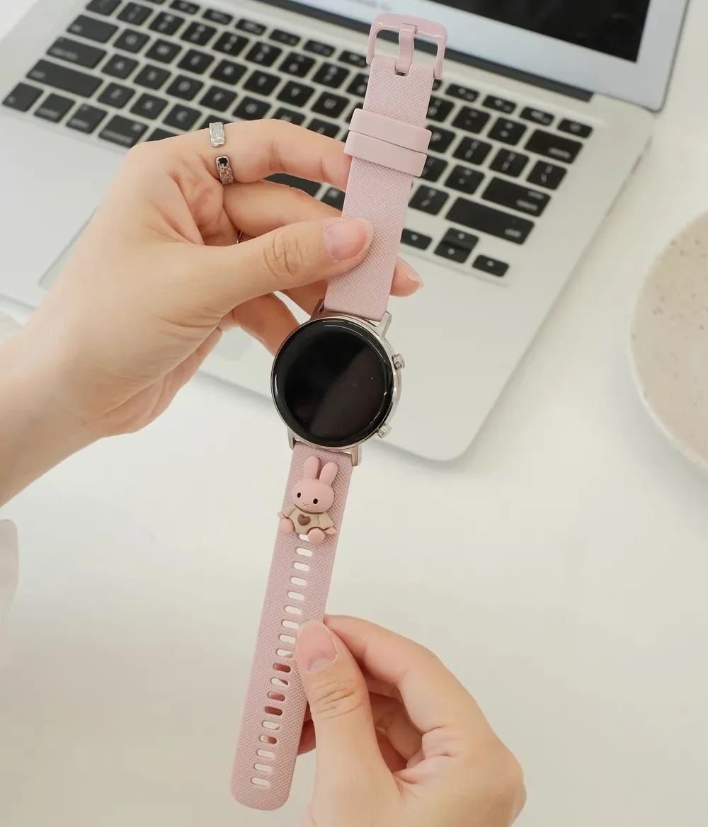 Pulseira de silicone universal 20mm 22mm 18mm para samsung galaxy watch 7 40mm 44mm pulseira 44mm 6 clássico 43mm para huawei para xiaomi