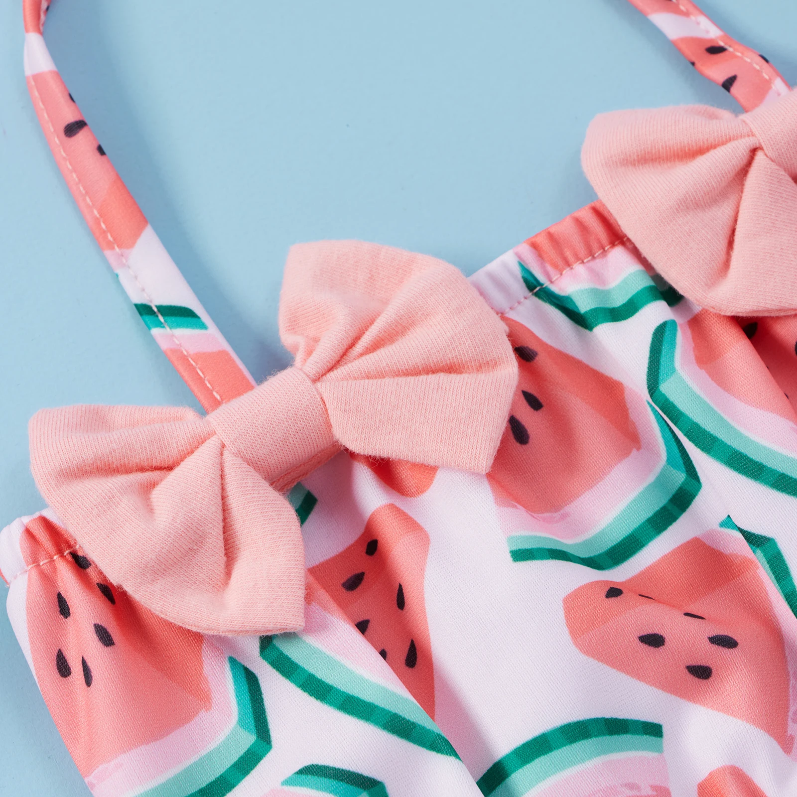 Tregren Infant Girl Swimsuits Watermelon Print Swimwear with Swim Caps 3pcs Bikinis Set Summer Toddler Bathing Suits Beachwear