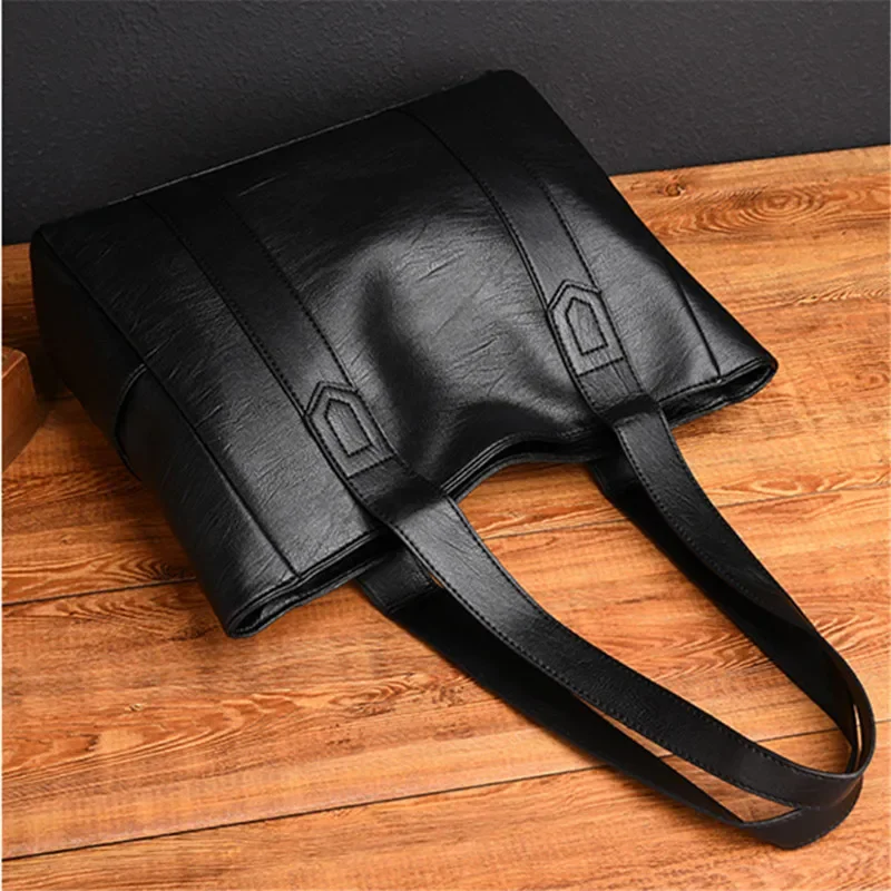 Women Soft Handbags Leather Large Capacity Tote Bags Retro Designer Big Shoulder Bag 2023 New Female Pu Commute Messenger Bags