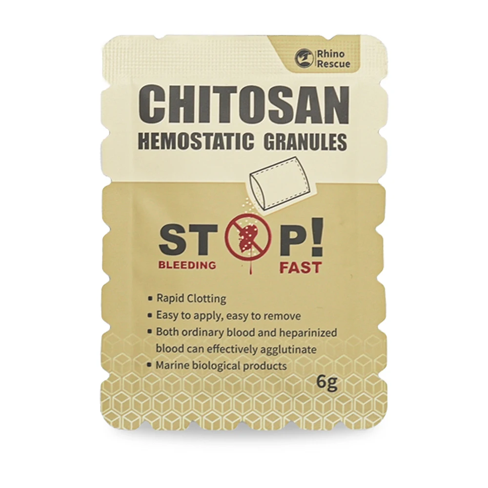 RHINO RESCUE 6g Chitosan Hemostatic Granul | Fast Clotting & Portable for Emergency, Wound Care, Outdoor &  | No-Residue First A