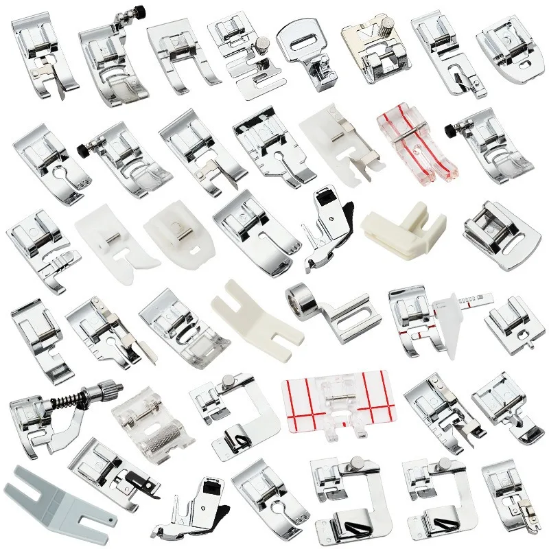 Universal Sewing Machine Presser Foot Set, Multifunctional Hemming Overlock Feet Kit for Household Electric Sewing Machine