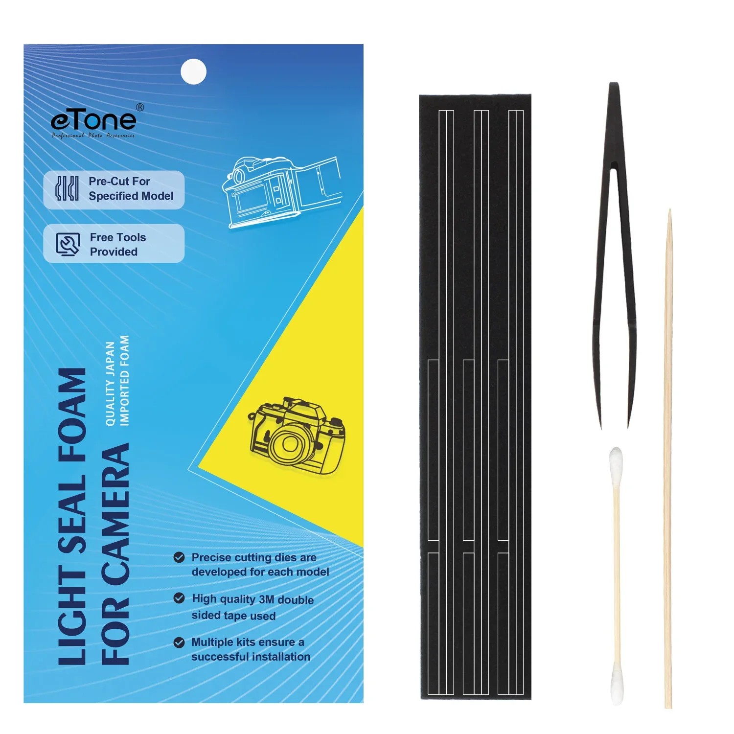 

eTone Pre-cut Self Adhesive Light Proof Seal Foam Sponge Custom Repair Kits for Canon F1 F1n Camera Accessories