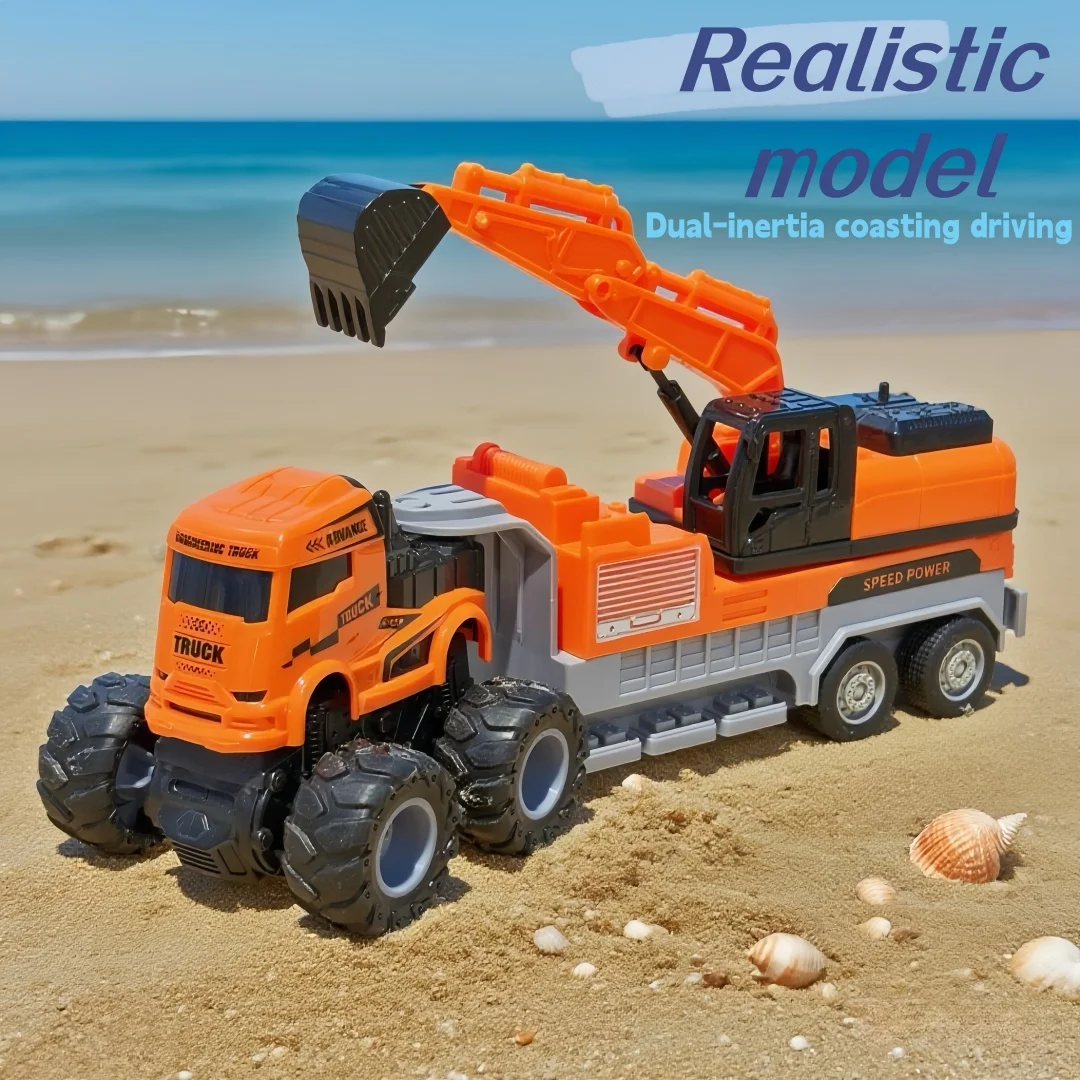 

Игрушечный экскаватор-строительный грузовик - Игрушка-гусеничный экскаватор с имитацией света - Игрушки-строительные грузовики для мальчиков 3-5 лет