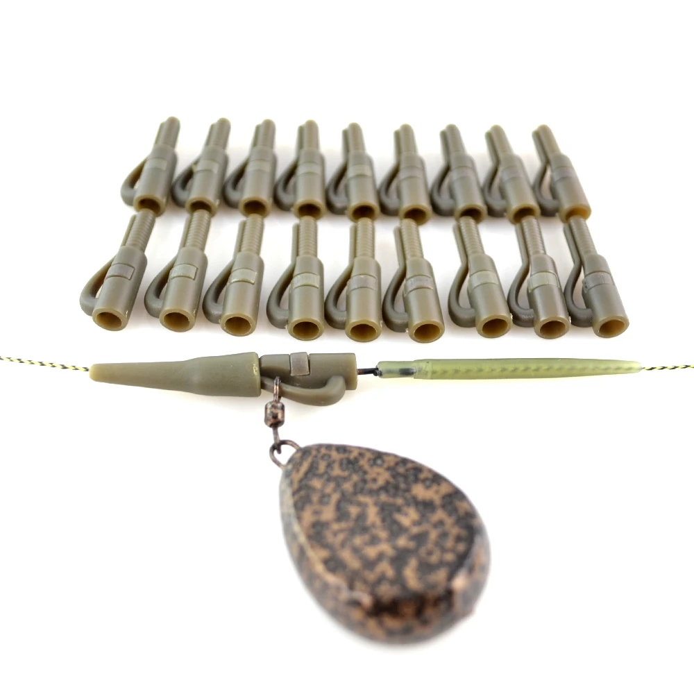 Hirisi-Carp Clipes Pesca Segurança chumbo com Pin, Terminal Tackle, AH055, 20pcs