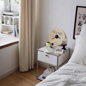 Retro Edelstahlbetttisch, Lagerschrank, Schublade, Wohnzimmer, Sofa -Seite, Schlafzimmer 8 Hauptverkaufstisch mit Wohnzimmerschublade - №5