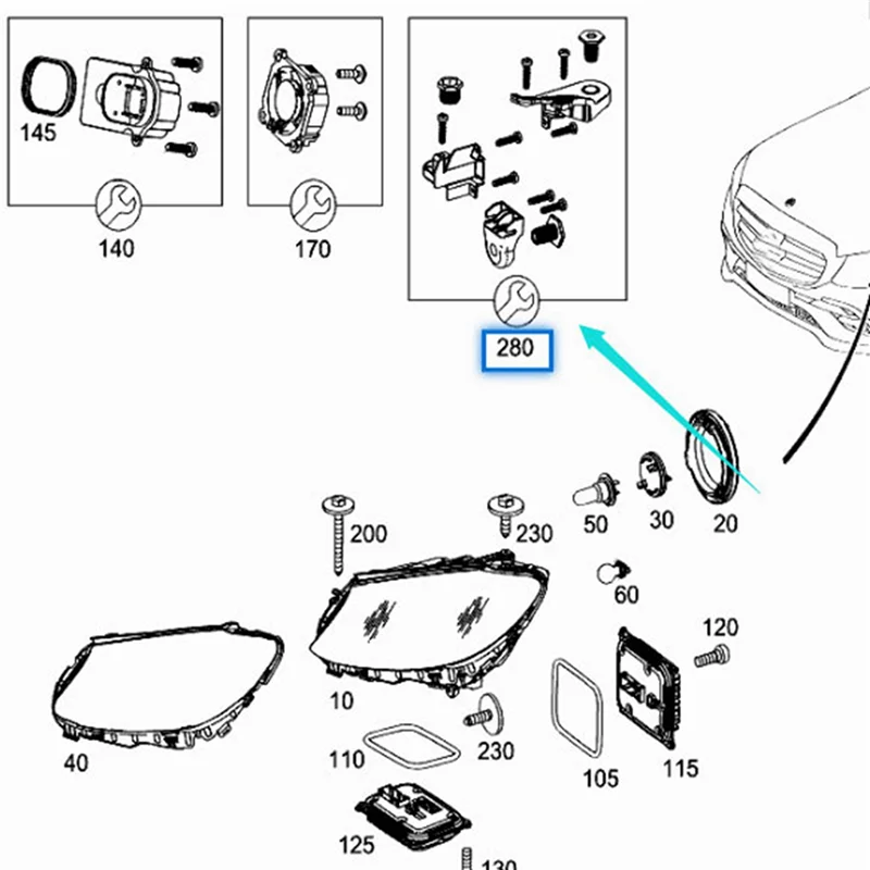 

3X For C-Class W205 Headlight Bracket Repair Kit 2058205902 2058206002 Headlight Fixing Bracket