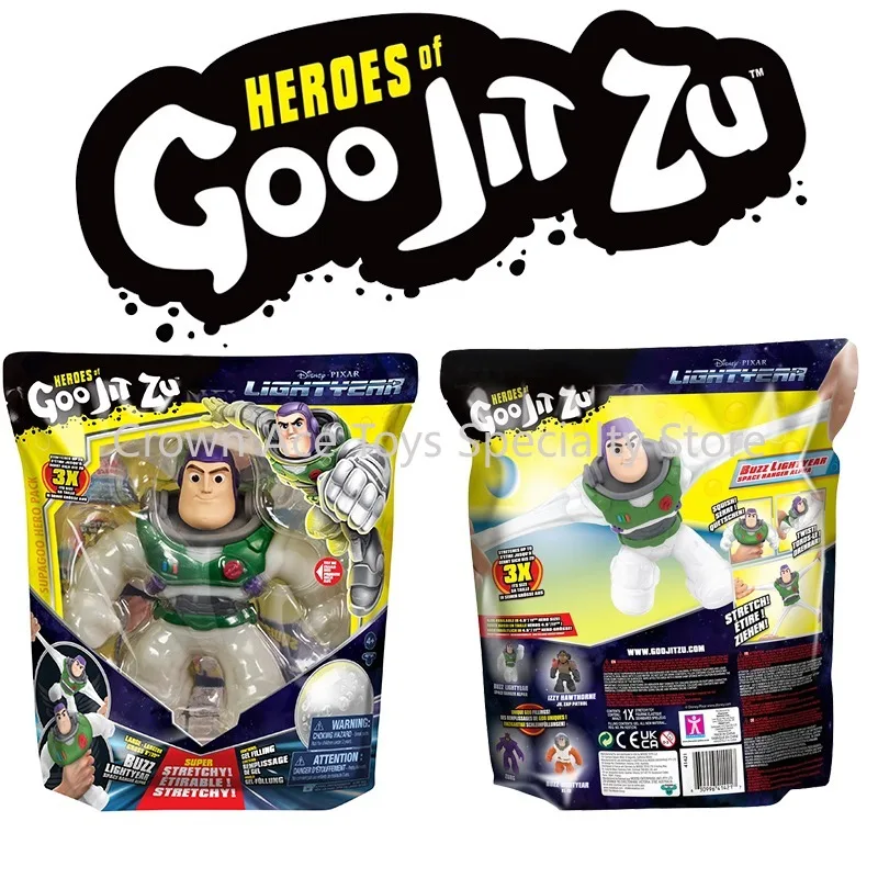 Figuras de Acción Originales de Goo Jit Zu Supagoo Alpha Buzz Lightyear de 8 Pulgadas, Súper Elásticas, 3 Veces Más Extensibles, Juguetes Desempaquetables